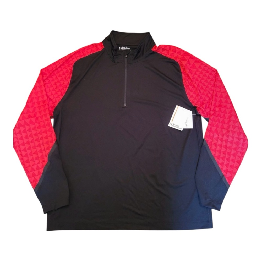 Sports Illustrated Men’s XL Raglan 1/4 Zip Pullover Athletic Shirt New $60 READ.